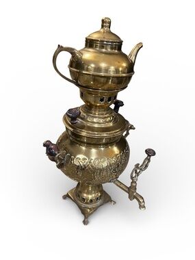 Antique brass Russian teapot